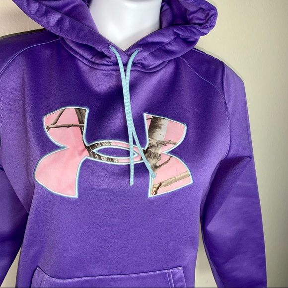 Under Armour Cold Gear Purple and Pink Camo Hoodie - Picture 2 of 5
